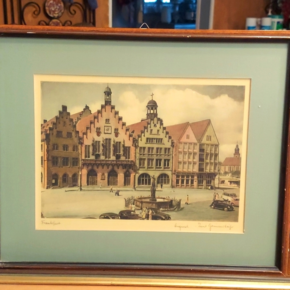 2 Original FRANKFURTER ROMER 2 Original Germany pencil prints